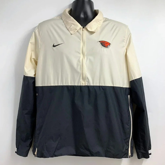 Nike Men's Oregon Beavers On Field NCAA 1/2 Zip Coaches Jacket Size L - Picture 1 of 12